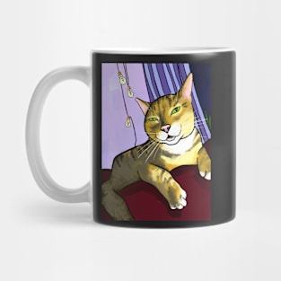 painted tiger cat, cute cat portrait Mug
